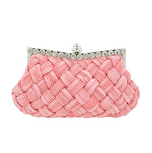 Load image into Gallery viewer, Elegant Braided Pleated Glitter Rhinestone Clutch Evening Bag