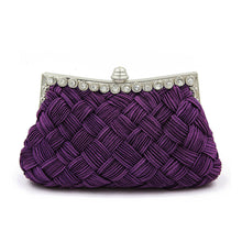 Load image into Gallery viewer, Elegant Braided Pleated Glitter Rhinestone Clutch Evening Bag