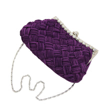 Load image into Gallery viewer, Elegant Braided Pleated Glitter Rhinestone Clutch Evening Bag