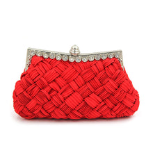 Load image into Gallery viewer, Elegant Braided Pleated Glitter Rhinestone Clutch Evening Bag