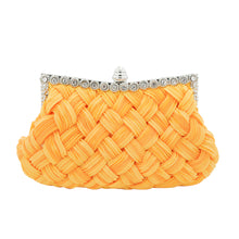 Load image into Gallery viewer, Elegant Braided Pleated Glitter Rhinestone Clutch Evening Bag