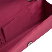 Load image into Gallery viewer, Elegant Classic Pleated Satin Flap Rhinestones Clutch Evening Bag - Diff Colors