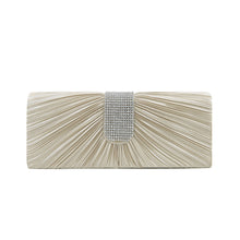 Load image into Gallery viewer, Elegant Classic Pleated Satin Flap Rhinestones Clutch Evening Bag - Diff Colors