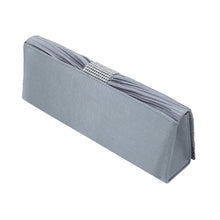 Load image into Gallery viewer, Elegant Classic Pleated Satin Flap Rhinestones Clutch Evening Bag - Diff Colors