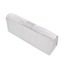 Load image into Gallery viewer, Elegant Classic Pleated Satin Flap Rhinestones Clutch Evening Bag - Diff Colors