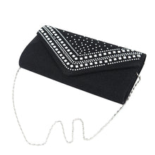Load image into Gallery viewer, Premium Crystal Metallic Glitter Flap Clutch Evening Bag Handbag