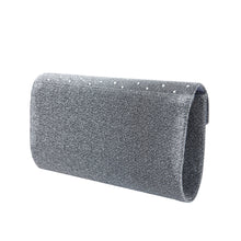 Load image into Gallery viewer, Premium Crystal Metallic Glitter Flap Clutch Evening Bag Handbag