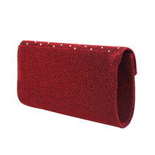 Load image into Gallery viewer, Premium Crystal Metallic Glitter Flap Clutch Evening Bag Handbag