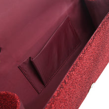 Load image into Gallery viewer, Premium Crystal Metallic Glitter Flap Clutch Evening Bag Handbag