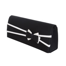 Load image into Gallery viewer, Premium Matte 2-Tone Bow Front Flap Clutch Evening Bag