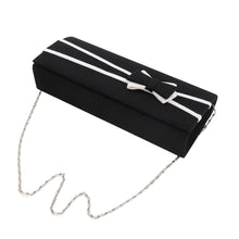Load image into Gallery viewer, Premium Matte 2-Tone Bow Front Flap Clutch Evening Bag