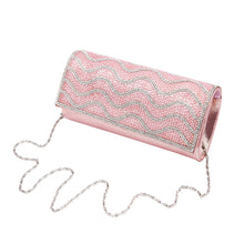 Load image into Gallery viewer, Rhinestones & Pearl Beads Wave Front Glitter Shine Clutch Evening Bag