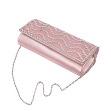 Load image into Gallery viewer, Rhinestones & Pearl Beads Wave Front Glitter Shine Clutch Evening Bag