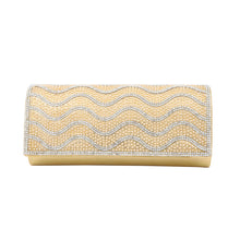Load image into Gallery viewer, Rhinestones & Pearl Beads Wave Front Glitter Shine Clutch Evening Bag