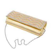 Load image into Gallery viewer, Rhinestones & Pearl Beads Wave Front Glitter Shine Clutch Evening Bag