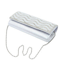 Load image into Gallery viewer, Rhinestones & Pearl Beads Wave Front Glitter Shine Clutch Evening Bag