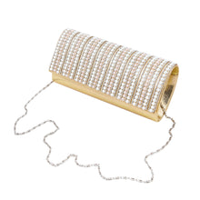 Load image into Gallery viewer, Rhinestones & Pearl Beads Front Glitter Shine Clutch Evening Bag