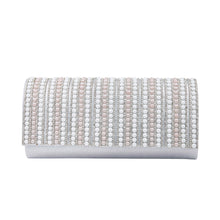 Load image into Gallery viewer, Rhinestones & Pearl Beads Front Glitter Shine Clutch Evening Bag