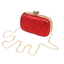Load image into Gallery viewer, Elegant Glitter Flakes Sequin Hard Clutch Rhinestones Top Evening Bag