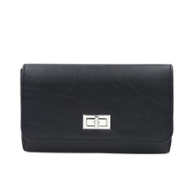 Load image into Gallery viewer, Premium Solid Color PU Leather Turnlock Flap Clutch Bag Handbag