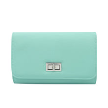 Load image into Gallery viewer, Premium Solid Color PU Leather Turnlock Flap Clutch Bag Handbag