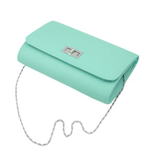 Load image into Gallery viewer, Premium Solid Color PU Leather Turnlock Flap Clutch Bag Handbag