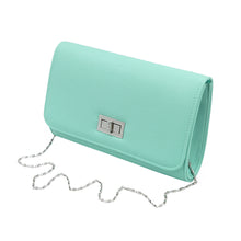 Load image into Gallery viewer, Premium Solid Color PU Leather Turnlock Flap Clutch Bag Handbag