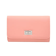 Load image into Gallery viewer, Premium Solid Color PU Leather Turnlock Flap Clutch Bag Handbag
