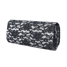 Load image into Gallery viewer, Elegant Lace Floral Fabric Flap Clutch Evening Bag