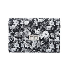 Load image into Gallery viewer, Elegant PU Leather Floral Turnlock Flap Clutch Bag Handbag
