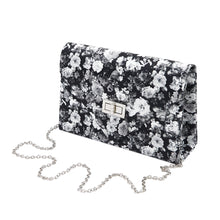 Load image into Gallery viewer, Elegant PU Leather Floral Turnlock Flap Clutch Bag Handbag