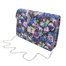 Load image into Gallery viewer, Elegant PU Leather Floral Turnlock Flap Clutch Bag Handbag