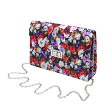 Load image into Gallery viewer, Elegant PU Leather Floral Turnlock Flap Clutch Bag Handbag