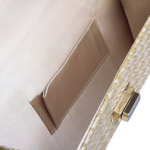 Load image into Gallery viewer, Classic Houndstooth Turnlock Flap Straw Clutch Bag Handbag