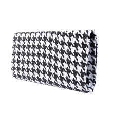 Load image into Gallery viewer, Classic Houndstooth Turnlock Flap Straw Clutch Bag Handbag