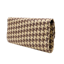 Load image into Gallery viewer, Classic Houndstooth Turnlock Flap Straw Clutch Bag Handbag