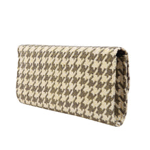 Load image into Gallery viewer, Classic Houndstooth Turnlock Flap Straw Clutch Bag Handbag