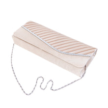 Load image into Gallery viewer, Elegant Pleated Satin & Crystal Flap Clutch Evening Bag