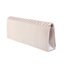 Load image into Gallery viewer, Elegant Pleated Satin & Crystal Flap Clutch Evening Bag