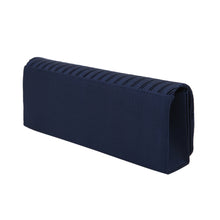 Load image into Gallery viewer, Elegant Pleated Satin & Crystal Flap Clutch Evening Bag