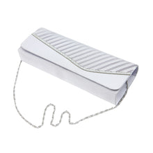 Load image into Gallery viewer, Elegant Pleated Satin & Crystal Flap Clutch Evening Bag