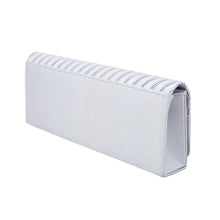 Load image into Gallery viewer, Elegant Pleated Satin & Crystal Flap Clutch Evening Bag