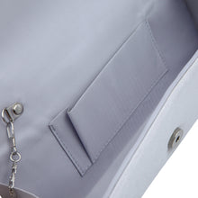 Load image into Gallery viewer, Elegant Pleated Satin & Crystal Flap Clutch Evening Bag