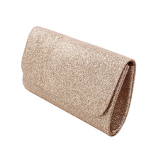 Load image into Gallery viewer, Premium Small Metallic Glitter Flap Clutch Evening Bag Handbag