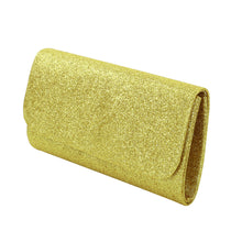 Load image into Gallery viewer, Premium Small Metallic Glitter Flap Clutch Evening Bag Handbag