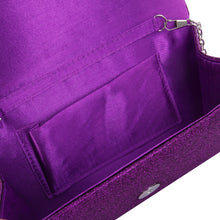 Load image into Gallery viewer, Premium Small Metallic Glitter Flap Clutch Evening Bag Handbag
