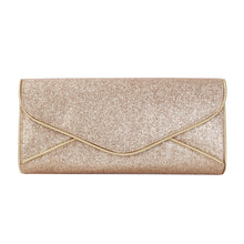Load image into Gallery viewer, Premium Large Metallic Glitter Envelope Flap Clutch Evening Bag Handbag