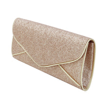 Load image into Gallery viewer, Premium Large Metallic Glitter Envelope Flap Clutch Evening Bag Handbag