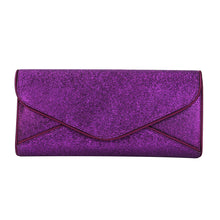 Load image into Gallery viewer, Premium Large Metallic Glitter Envelope Flap Clutch Evening Bag Handbag