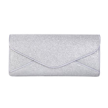 Load image into Gallery viewer, Premium Large Metallic Glitter Envelope Flap Clutch Evening Bag Handbag